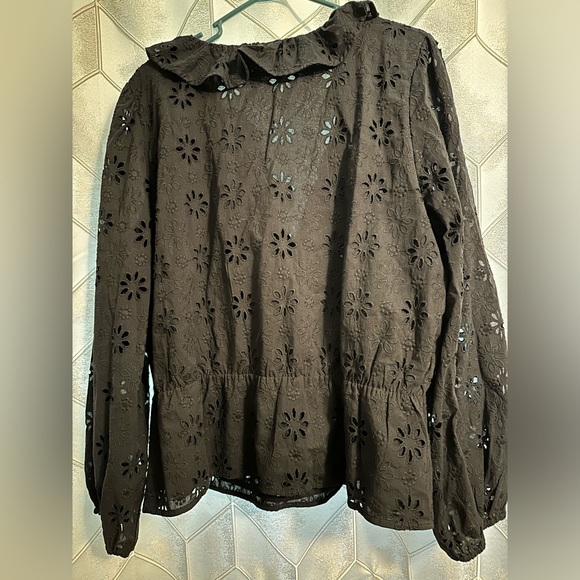 Ann Taylor Black Ruffle Blouse - XXLT - NWOT - Picture 3 of 4